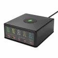 868H 160W 5-Port USB PD Charger Dual USB-A QC3.0+Dual PD65W Type-C+65W Type-C PD3.0 with 15W 10W 7.5W 5W Wireless Fast Charger for iPhone 14 14Pro 14Pro Max for Huawei Mate50 for Samsung Galaxy S23 for Xiaomi 13pro-Black. 