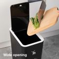 【hot】 Convenient Trash Bin Dustproof Trash Can Narrow Design Press Top Lid Trash Can Block Smell. 