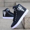 Mens White Sneakers Fashion Lace Up Ankle Boot Casual White Shoes For Men. 