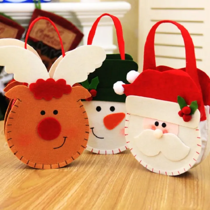 Apples Bag Decoration Santa Claus Decoration Holiday-themed Handbag Children's Christmas Handbag Christmas Handbag Elk Gift Bag New Gift Bag