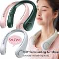 Portable Bladeless Neck Fan, 4000mAh USB Rechargeable Hanging Neck Fan, Headphone Style Wearable Personal Cooling Fan with 3 Speed Settings for Travel, Office & Outdoor Sports. 