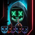 Cyberpunk LED Neon Mask Adults Masque Grow In The Dark Masks Halloween Dress Up Horror Mask Party Lighting Supplies Cosplay Prop Moyao. 