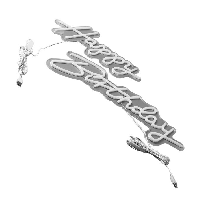 Birthday Neon Light USB Powered Happy Birthday Neon Lamp Dimmable Acrylic 5V High Brightness Decorative Romantic for Party