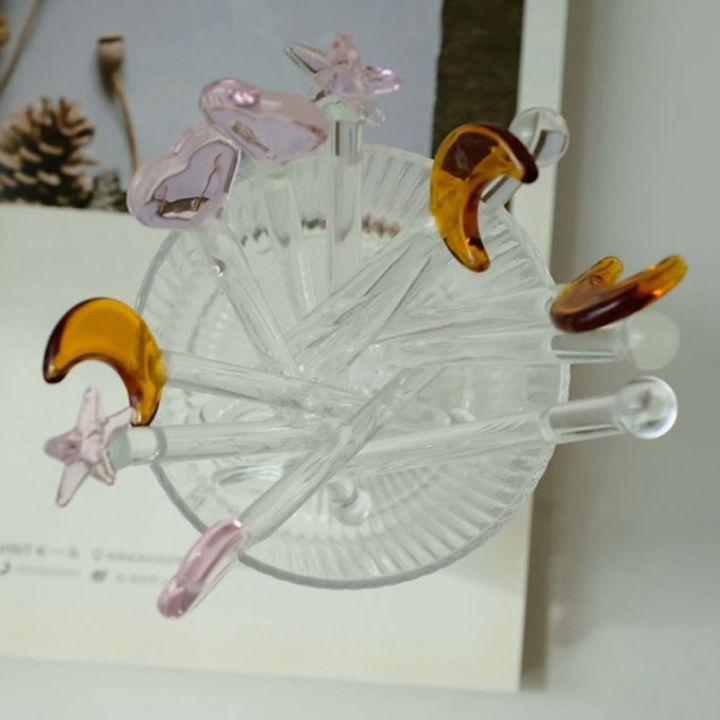 Swizzle Texture Easy to Clean Glass Cartoon Agitator Milk Tea Stir Mix Cocktails High ...
