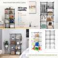 8 Cube Grid Metal Wire Transparent Wardrobe Organizer. 