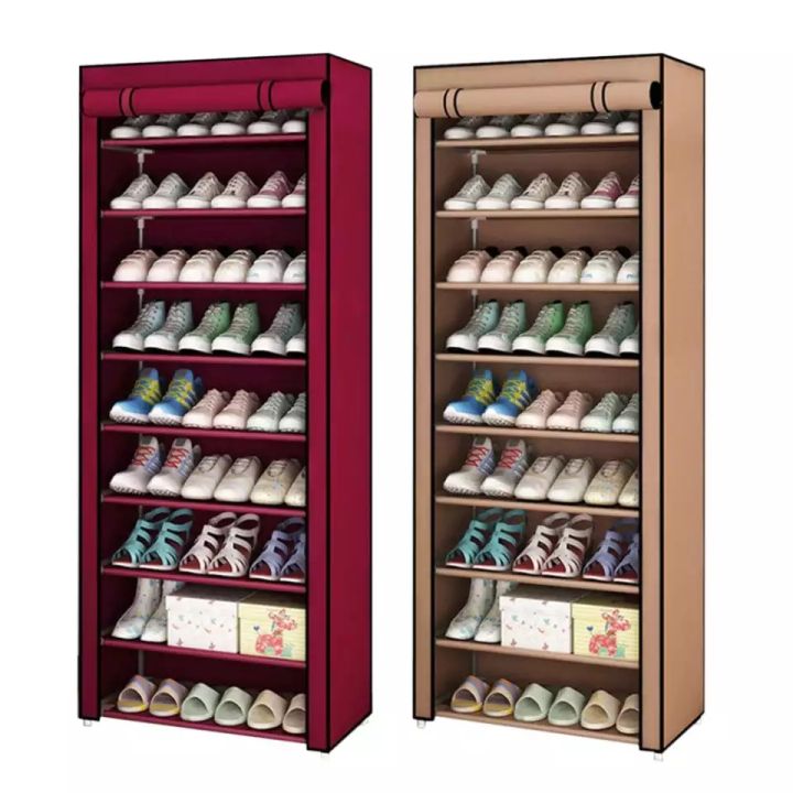 9-Layer%20Simple%20Shoe%20Rack%20Cabinet%20Nonwoven%20Dustproof%20Hallway%20Shoes%20Storage%20Organizer%20Shelf%20Holder%20Removable%20Shoe%20Rack%20with%20Cloth%20Cover%20-%20Image%202