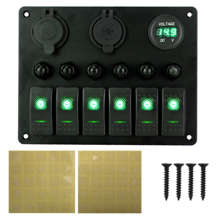 Universal Car RV 6 Switch Panel 12/24V Rocker Panel Voltmeter A | Daraz.lk