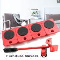 5pc/set Heavy Furniture Moving Tool Transport Lifter Shifter Sofa Refrigerator Washing Machine Wheels Slider Roller Mover Device. 