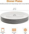 10.5 inches ,6 PCS Ceramic White Plates Basics 6 pieces of White Dinner Plate Set. 