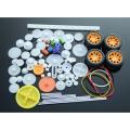 78Pcs Plastic Gear Motor Gearbox Model Toy Car Auto Craft DIY Accessories Axle Belt Scientific Experiment. 