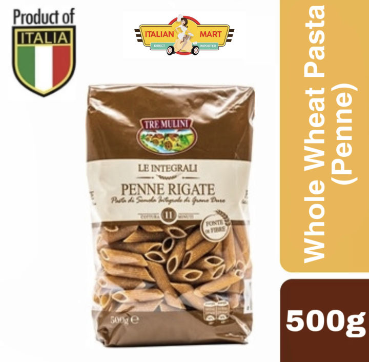 Whole Wheat Pasta Penne Tre Mulini 500g Made in Italy by Italian Mart