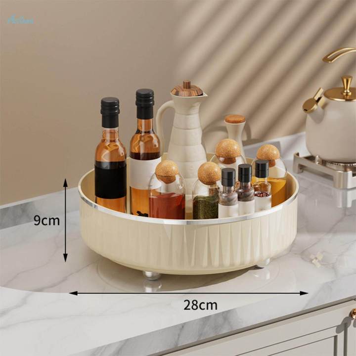 Rotating Turntable Organizer Serving Platter for Toilet Cabinet Pantry