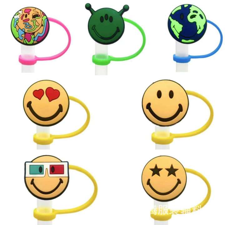 New%20Straw%20Cap%20Emoji%20Theme%2010mm%20Dustproof%20Plug%20Silicone%20Protective%20Cover%20Thermos%20Cup%20Accessory%20-%20Image%203