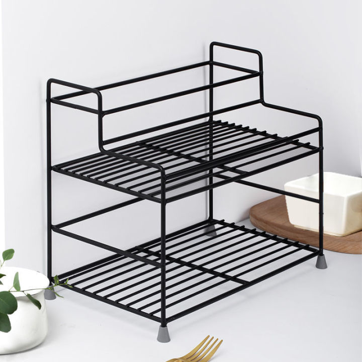 Condiment Floor Rack Condiment Storage Rack Countertop Spice Kitchen Organizer Storage Rack ...