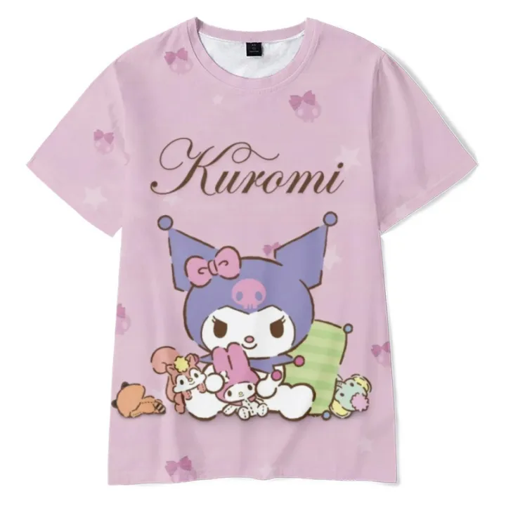 2023%20Summer%20Kids%20Clothes%20Baby%20Girls%20Cartoon%20Kuromi%20T%20Shirt%20Cute%20Anime%203D%20Printing%20Short-sleeved%20T-shirt%20Mother%20and%20Daughter%20Tees%20-%20Image%202