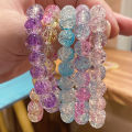 Women's Cracked Quartz Crystal Beaded Round Glass Beads Stretch Bracelet Bangle Bracelets Women Girl Charm Wrap Jewelry. 
