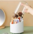 Rotating Makeup Brush Storage Box Cosmetic Organizer Eyebrow Pen Holder Brush Display Stand Storage Bucket with Waterproof Lid. 
