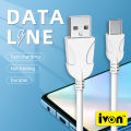 IVON 2.4A USB Type C Cable Fast Charging Cable For Xiaomi OPPO POCO Samsung Mobile Phone Power Bank Usb C Cable Charger USB Cable. 