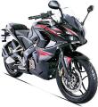 Bajaj Pulsar Rs200 Black Bike Red Sticker. 