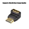 HDMI 90 Degree HDMI Adapter Male to Female Right Angle, Zinc Alloy Full Shielding 24K Gold Plated Connectors  satellite TV Receiver CCTV Decoder LNB Switch CCTV. 