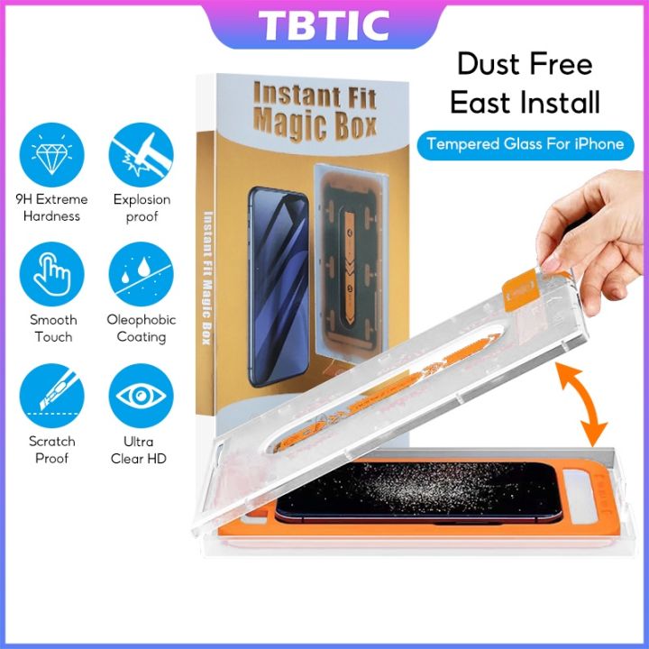 TBTIC Screen Protector for IPhone 15 14 13 12 11 ProMax X Xs XR Tempered Glass Privacy HD With Auto Alignment Install Box
