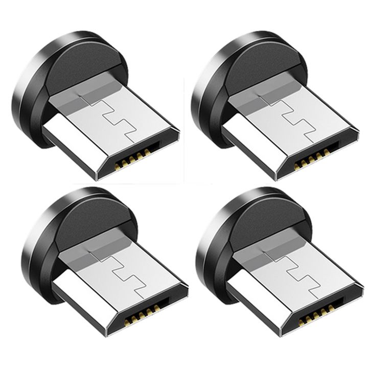 4X Round Magnetic Cable Plug Phone Android Magnet Charger Plug Micro ...