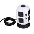 Creative Vertical Power Strip 8 Outlet 4 USB Ports Fireproof Power Sockets. 