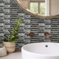 【BestGO】5pcs S-L Waterproof Imitation Brick Tile Stickers DIY S Adhesive Kitchen Floor Wall Sticker Bathroom Home Decoration 20x10cm. 