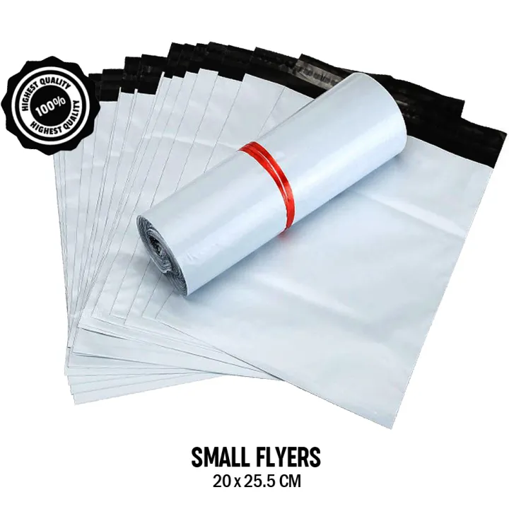 White flyers Small 20 x 21+5 cm Size Poly Mailer White Daraz Flyers Bundle of 100 Bags pack and 25 Bags Pack packaging material Bags Plastic Poly Envelope Daraz Bag  Flyer Packs Postal Safe Mailing Bags Shipping packing Bags