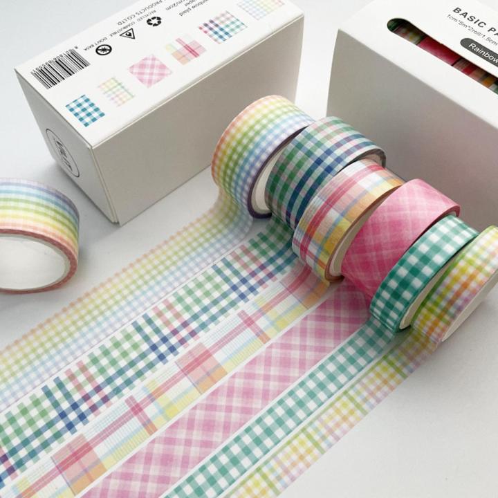 Basic grid Adhesive Tape Black white lines Masking Tape Diy Scrapbooking Sticker Label Japanese Stationery