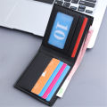 New Men Short PU Leather Wallet Simple Solid Color Thin Male Credit Card Holder Small Money Purses Business Foldable Wallet. 