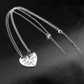 Couple Love Heart Stitching Pendant Girlfriend Boyfriend Chain Necklaces gift. 