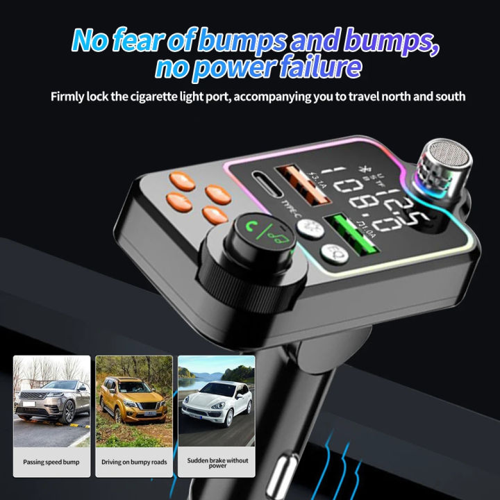 Car%20Modulator%20Bluetooth%205.0%20Fm%203.1a%20Dual%20Usb%20Port%20Pd%20Charging%20Handsfree%20Car%20Kit%20Wireless%20Aux%20Audio%20-%20Image%206