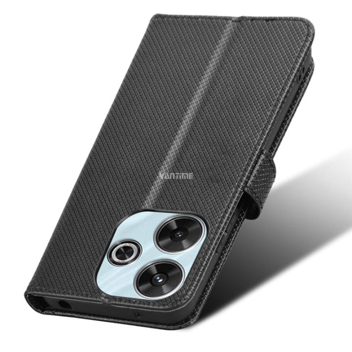 Vantime%20for%20Xiaomi%20Redmi%2013%20/%20Poco%20M6%204G%20PU%20Leather%20Wallet%20Case%20Cards%20Holder%20Flip%20Cover%20Diamond%20Pattern%20-%20Image%204