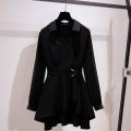 M-4XL Women's Shirt Lapel V Neck Long Sleeves Irregular Hem Plus Size Waist Tight Adjustable Belt Pullover Shirt Clothing. 