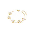 【Surprise Price】Direct selling titanium steel four-leaf clover bracelet diamond five-flower bracelet women's 18k furnace vacuum plating jewelry. 