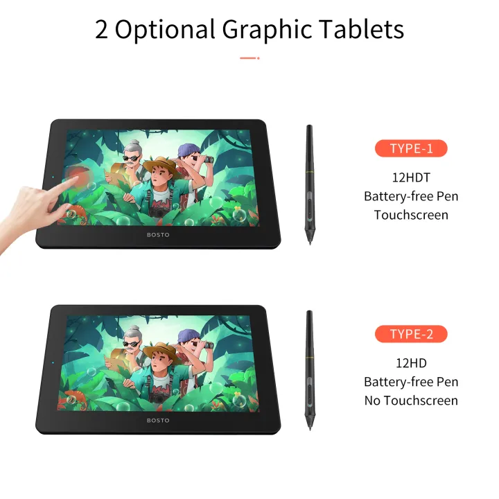 BOSTO%20b-t-12HD%20Portable%2011.6%20Inch%20HD%20H-IPS%20LCD%20Graphics%20Drawing%20ta-blet%201366*768%20Display%20Support%208192%20Pressure%20Level%20Passive%20Technology%20with%20Tilt%20Function%20USB-po-wered%20Low%20Consumption%20Drawing%20ta-blet%20with%20Interactive%20Stylus%20Pen%204%20Shortcut%20Key%20-%20Image%203