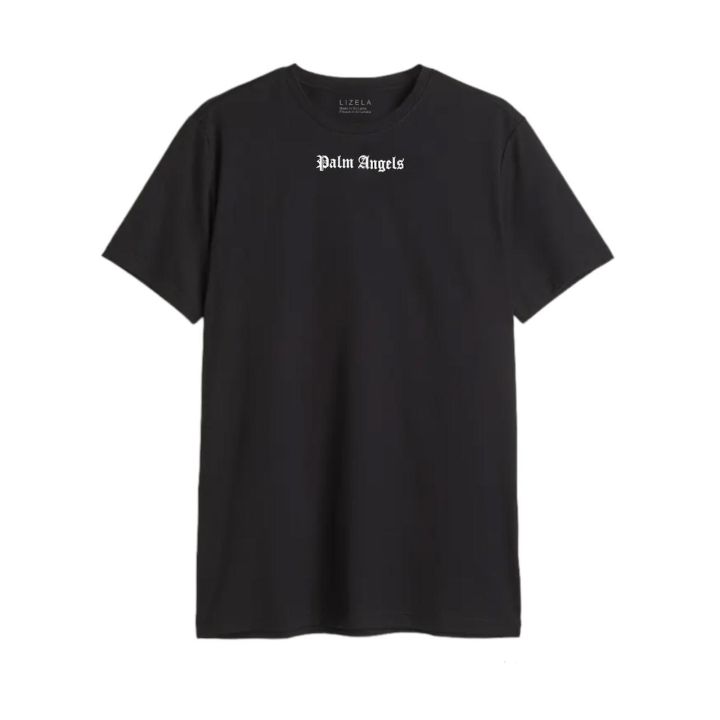 Palam Angels T shirt Black Soft Cotton Aesthetic regular fit T sirt and Oversized T shirt for men  and White Print tiktok T shirt For street style most viral T shirt in the wolrd Cotton Black T shirt