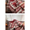 Retro Lazy Style Red Christmas Sweater 2024 New Women's Loose Outer Wear Autumn and Winter Japanese Style Popular. 