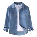 Denim Style Spring and Summer Men's New Shirt Coat Men's Casual Spring and Autumn Top Long Sleeve Denim Shirt Men's Thin. 