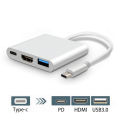 3 IN 1 Type C To HDTV + USB + USB-C Adapter Cable USB C To HDMI -compatible 4K USB-C Docking Station Adapter For Laptop Computer. 