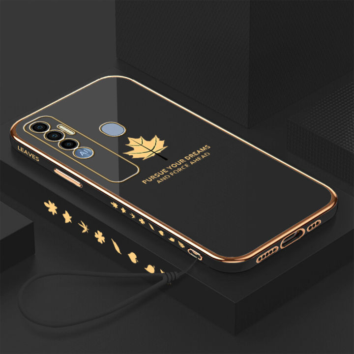 For Tecno Spark Pro Back Cover with Lanyard Luxury Shiny Plating