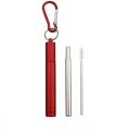 straw Reusable Stainless Steel Metal Telescopic Straw Collapsible Portable Travel Drinking Folding Straw Set with Cleaning Brush CaseParty Supplies. 