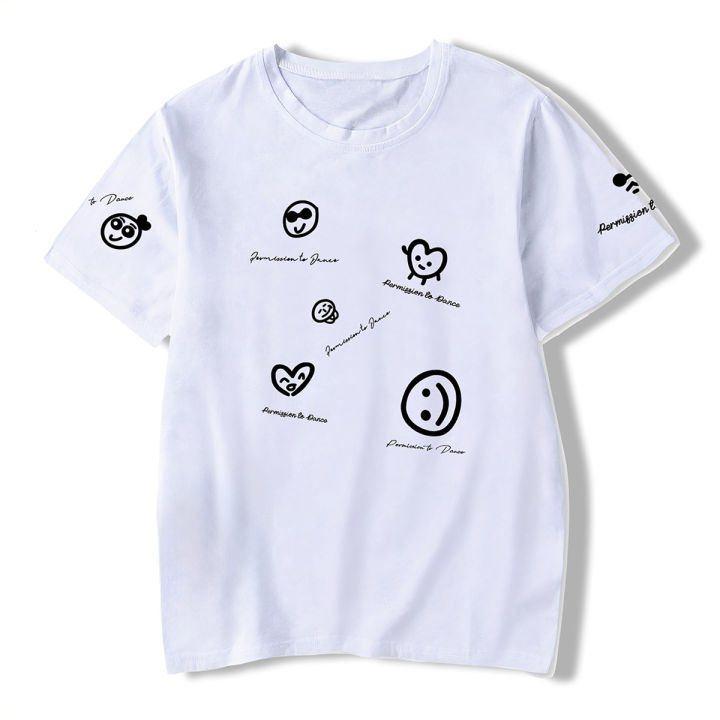 BTS BT21 Logo Tshirt KPOP Logo Branded T shirt Crew Round Neck Tshirts T-shirt