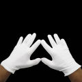 Lightweight white inspection cotton work high stretch gloves for coin jewelry. 