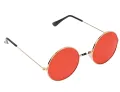 Shape Retro Golden-Red UV Protection Sunglasses Shades/Frame For Men & Women (Red Lens). 
