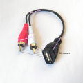Usb 2 Rac Cable Adapter Usb Female Rca Male Line Connector 2 Rca Male Usb2.0 Female Cable Line Adapter Connector Usb To Rca. 