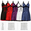 Porno Sleep Dress Women Lace Silk Satin Nightdress Sleeveless Nighties V-neck Nightgown Plus Size 3XL Sleepwear Nightwear. 
