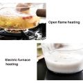 Nullmul Glass Milk Pot with Wooden Handle 400Ml Cooking Pot for Salad Noodles Gas Stove Cookware. 