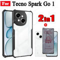2 in 1 Tecno Spark GO 1 Shockproof Phone Case for Tecno Spark Go 20C Pova 6 5 Pro Anti-blue + Anti-Spy Tempered Glass Privacy Screen Protector. 